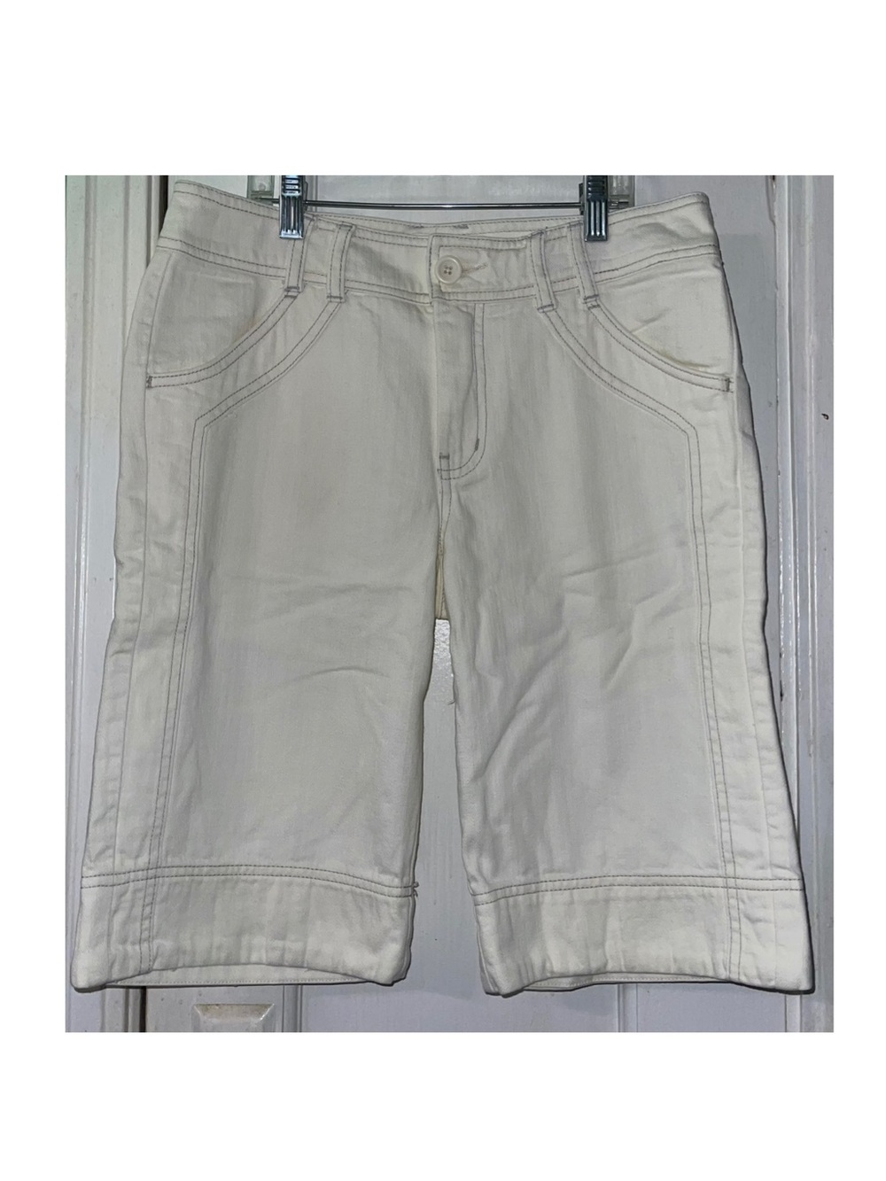 White House Black Market Cream High-Waist Casual Shorts